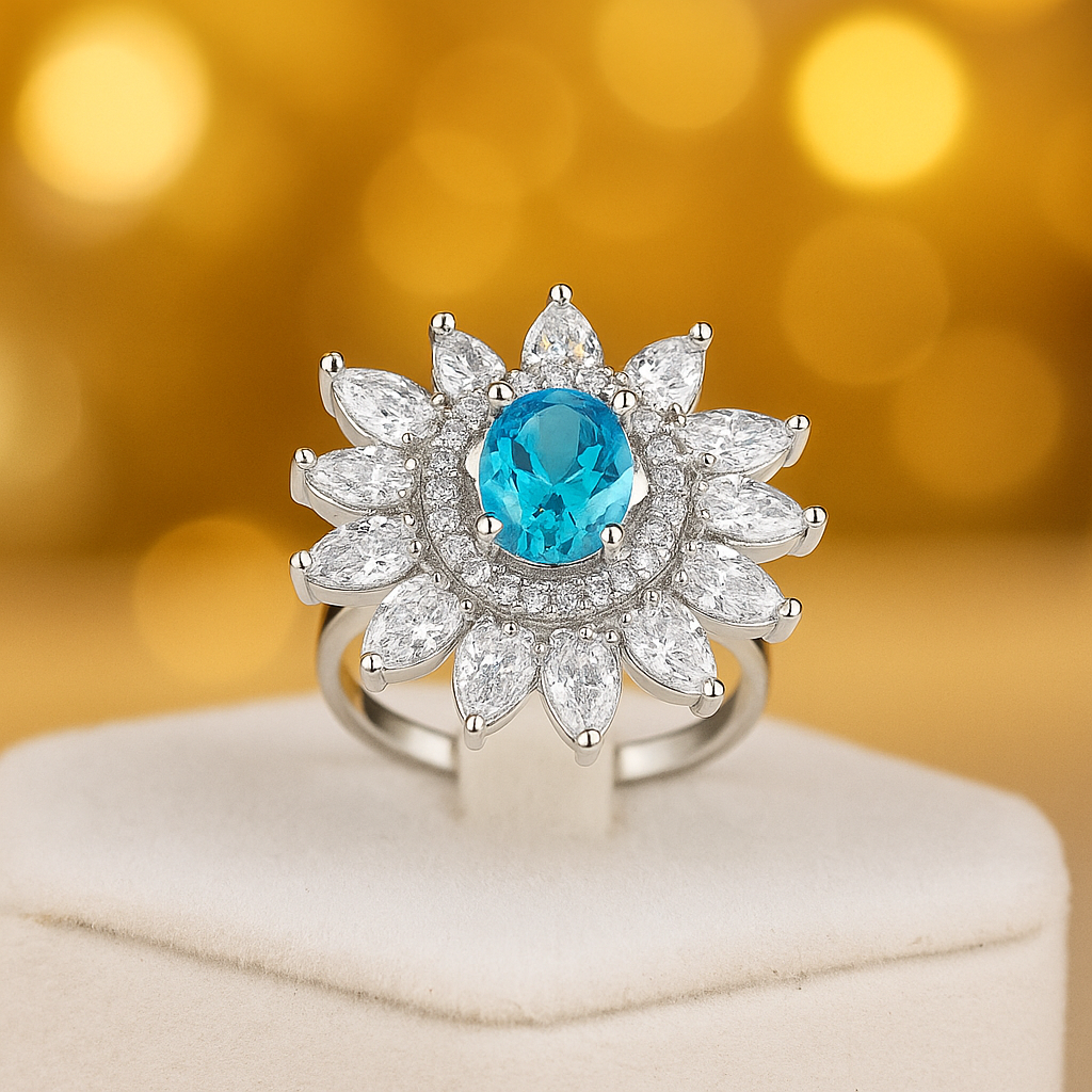 Aqua Bloom Ring