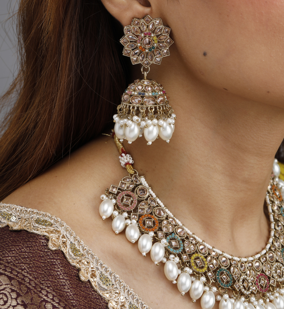 Noor-e-Pearl Kundan Set