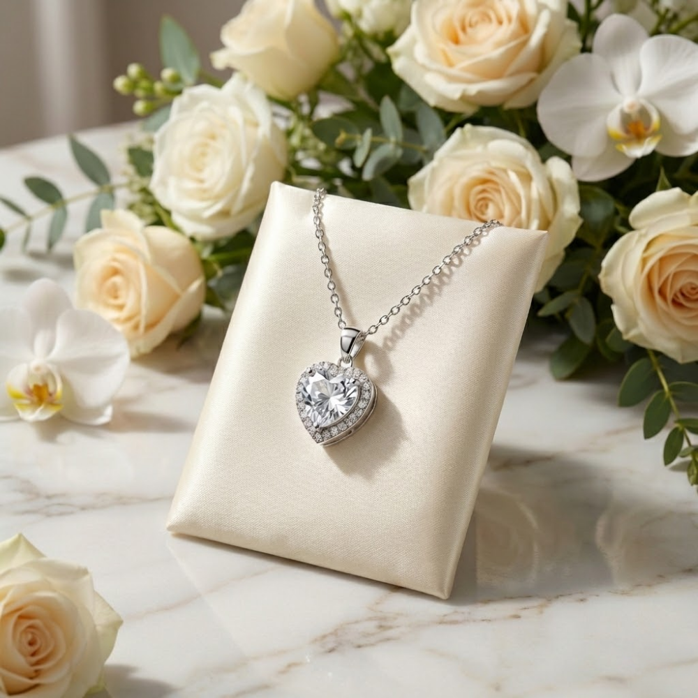 Forever Heart Sparkle Silver Pendant – Included Luxury Gift Box
