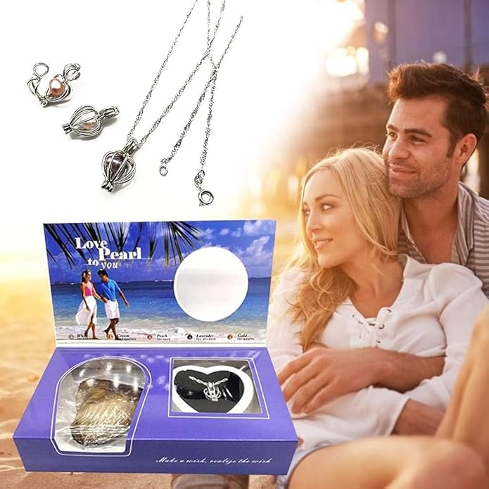 Pearl Pendant Necklace Gift Set with Oyster Shell