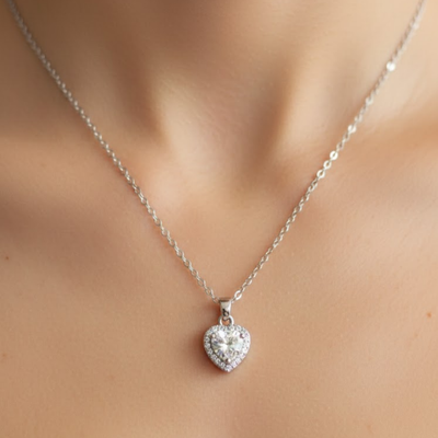 Forever Heart Sparkle Silver Pendant – Included Luxury Gift Box