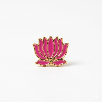 Pink Lotus Flower Stud Earrings in Gold Finish – Minimal Ethnic Daily Wear Earrings for Women