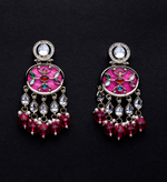 Aliza Mop Enamel Kundan Earrings