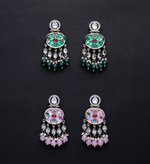 Aliza Mop Enamel Kundan Earrings