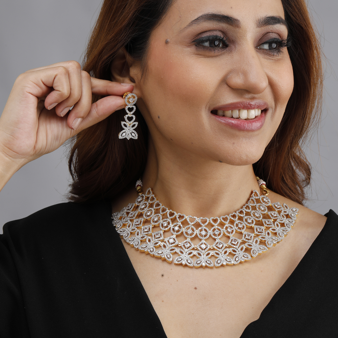 Diamond Lace Choker Set