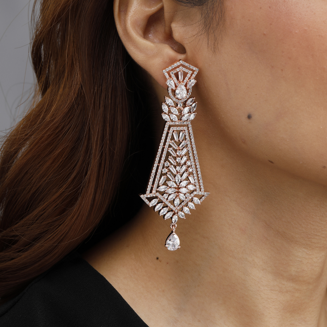 Rose Gold Chandelier Earrings