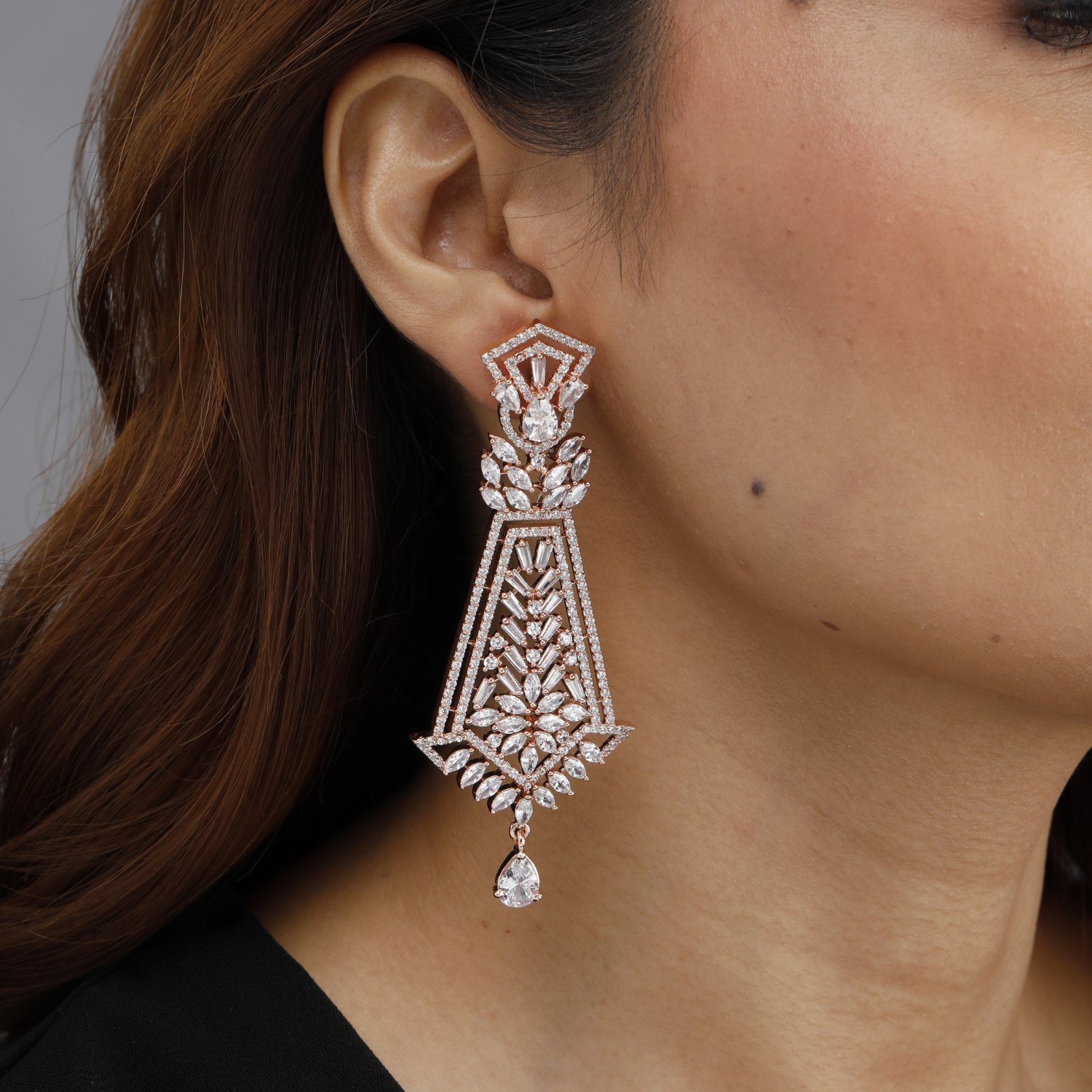 Rose Gold Chandelier Earrings