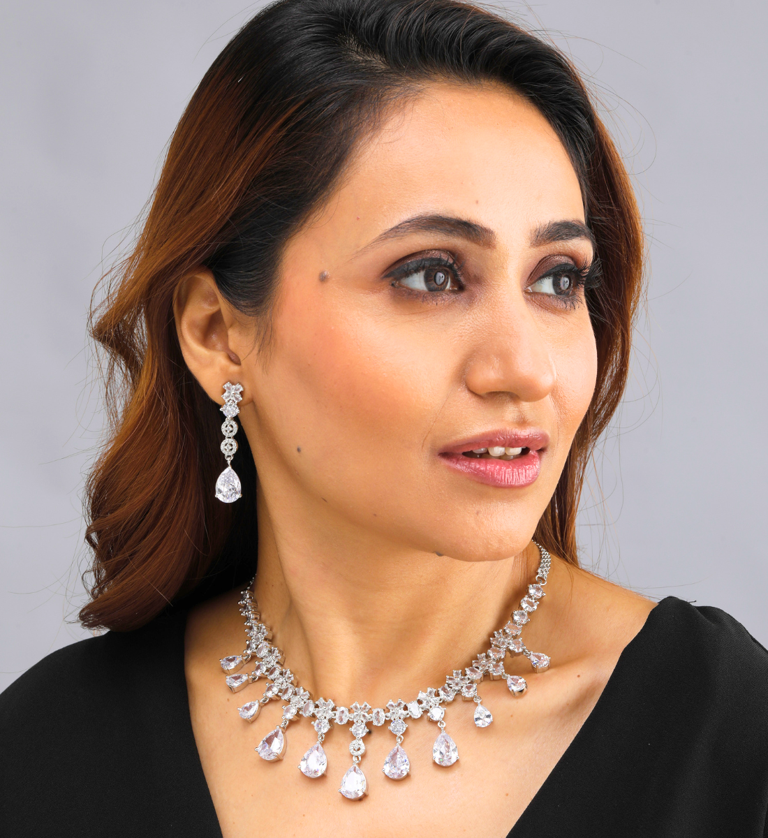 Timeless Crystal Teardrop Necklace & Earring Set