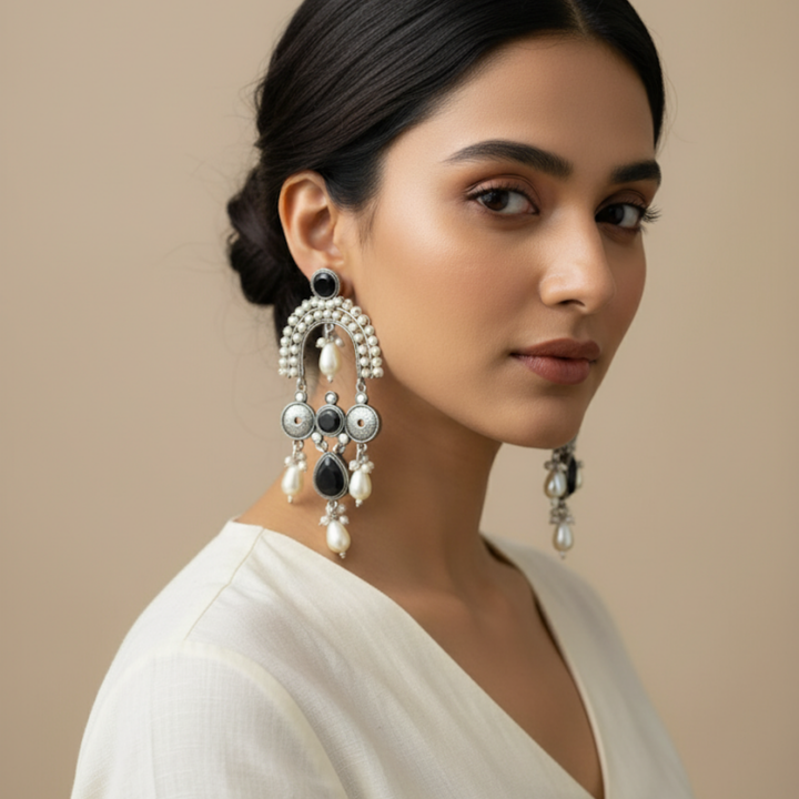 Lexy Silver Pearl Earrings