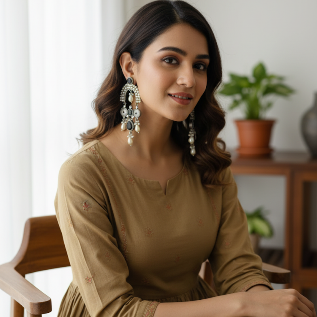 Lexy Silver Pearl Earrings