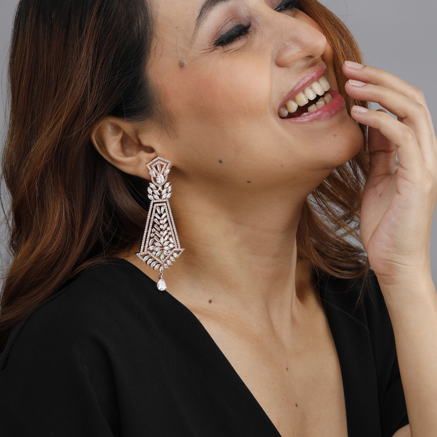 Rose Gold Chandelier Earrings