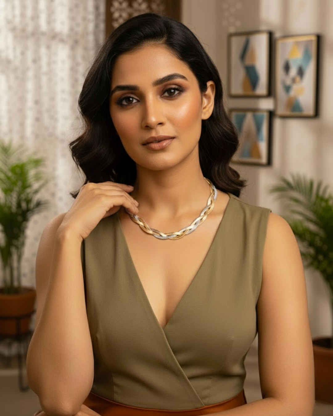 Three Tone Anti-tarnish Triple Layer Chain