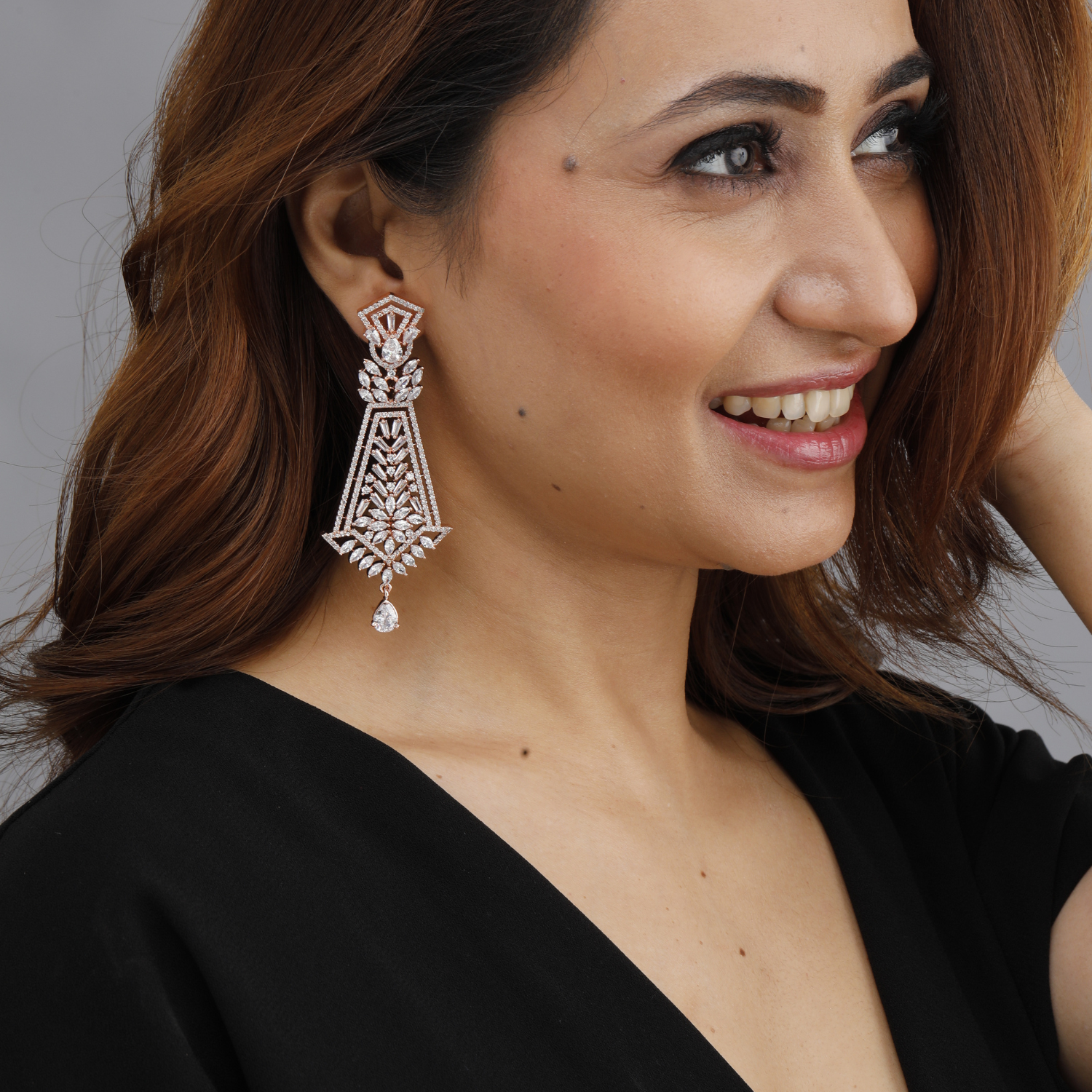 Rose Gold Chandelier Earrings