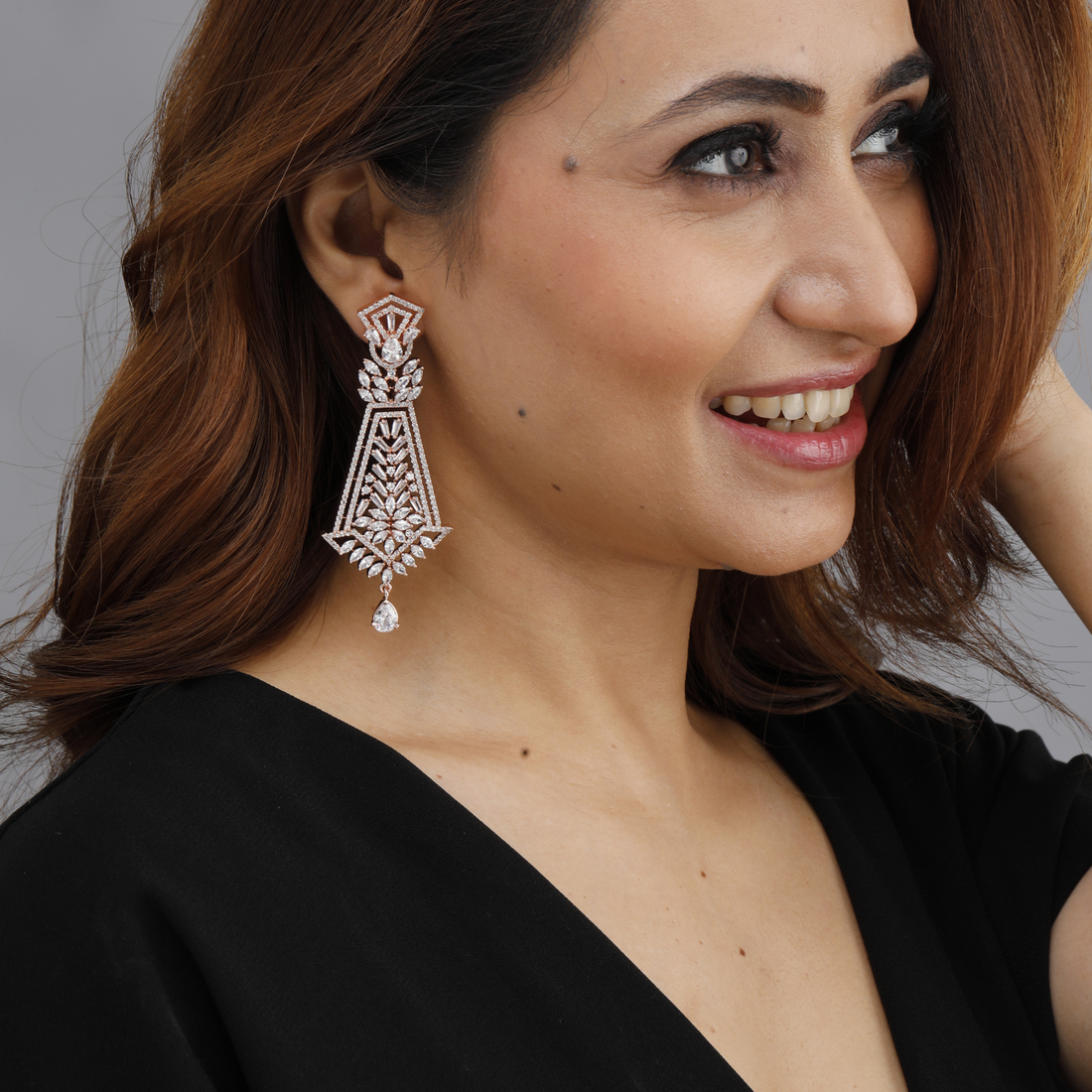 Rose Gold Chandelier Earrings