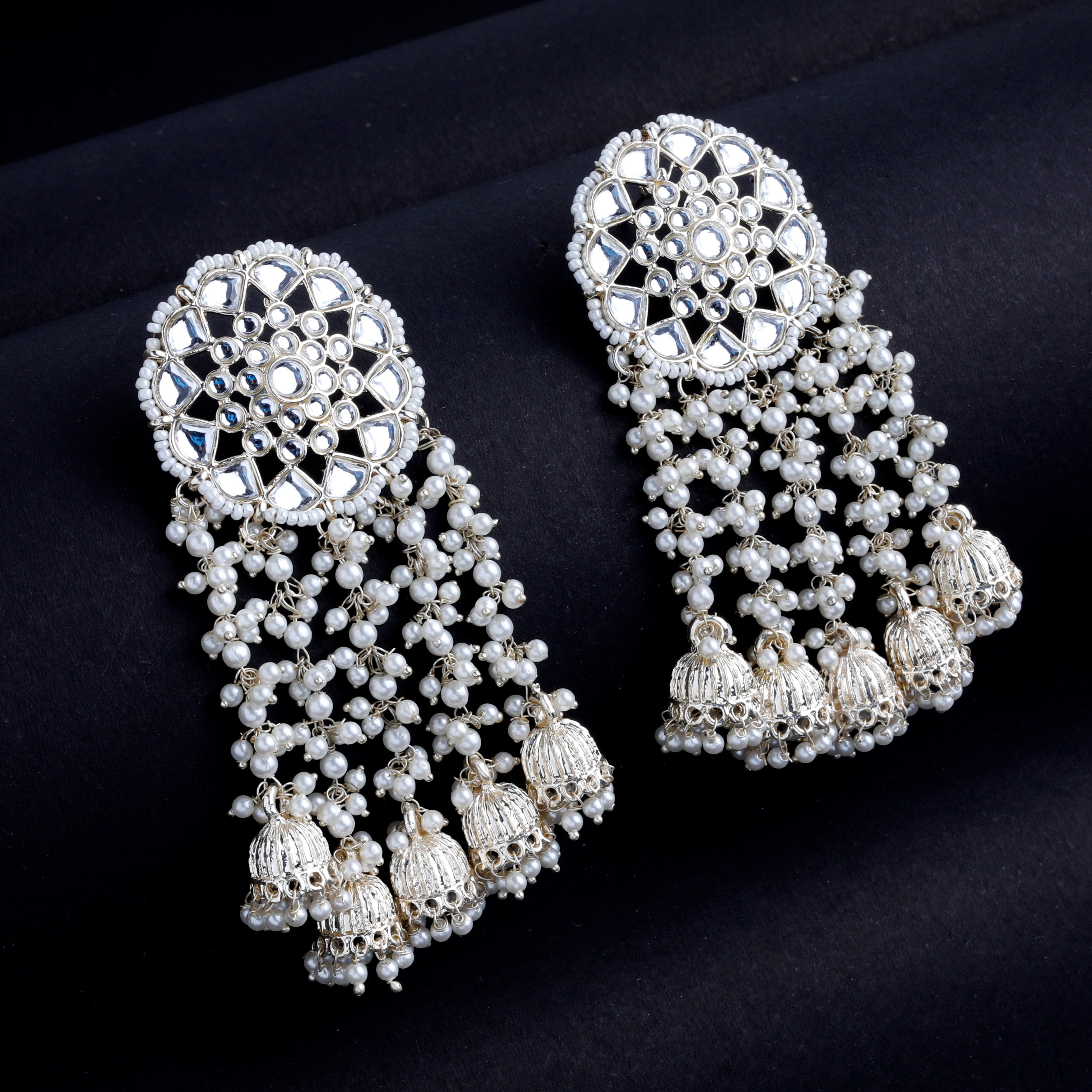 Gold Pearl Heeramandi Jhumke