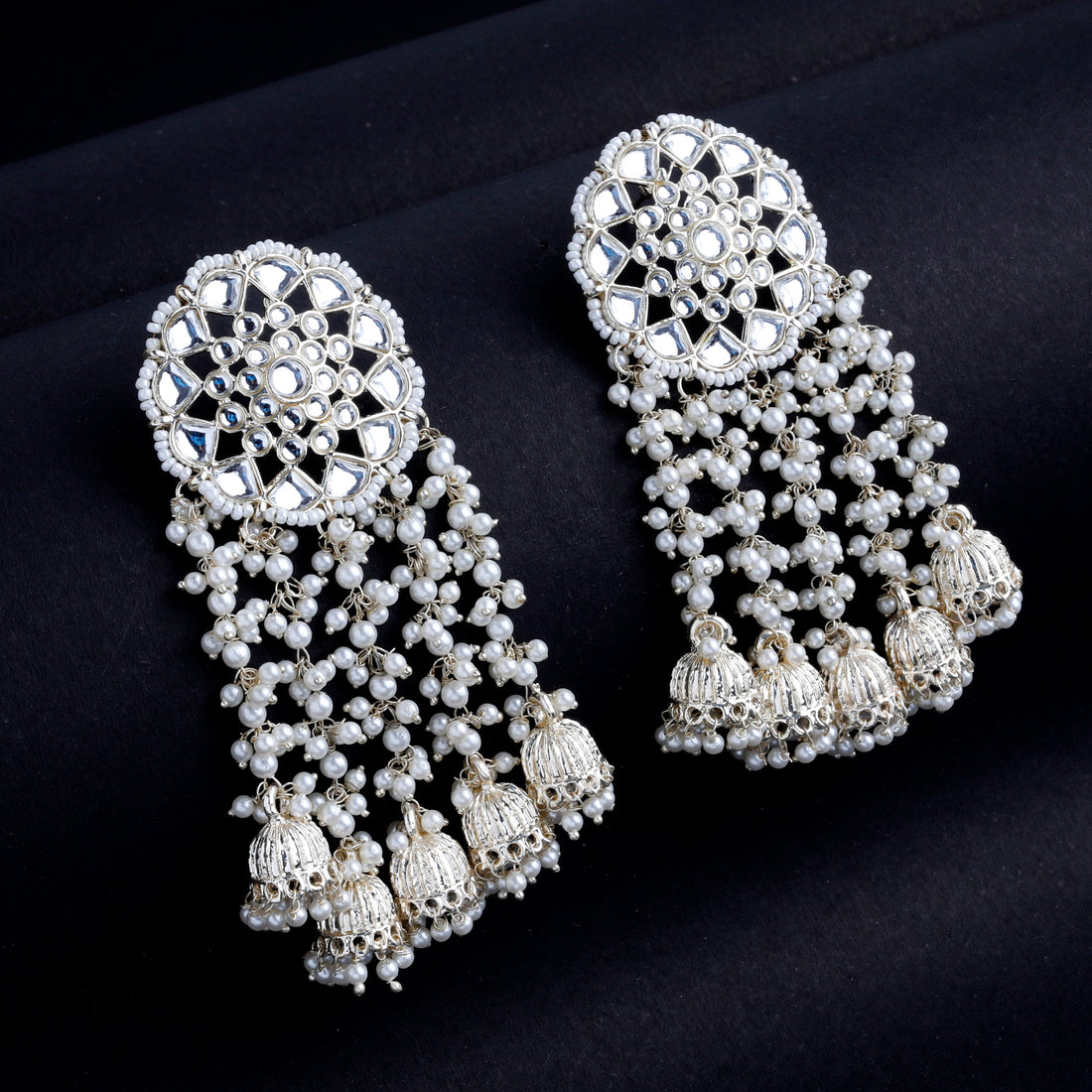 Gold Pearl Heeramandi Jhumke