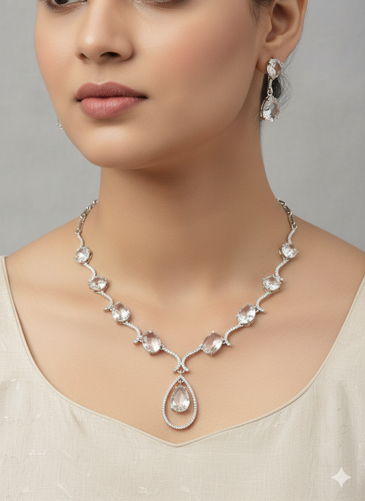 Crystal AD Drop Necklace
