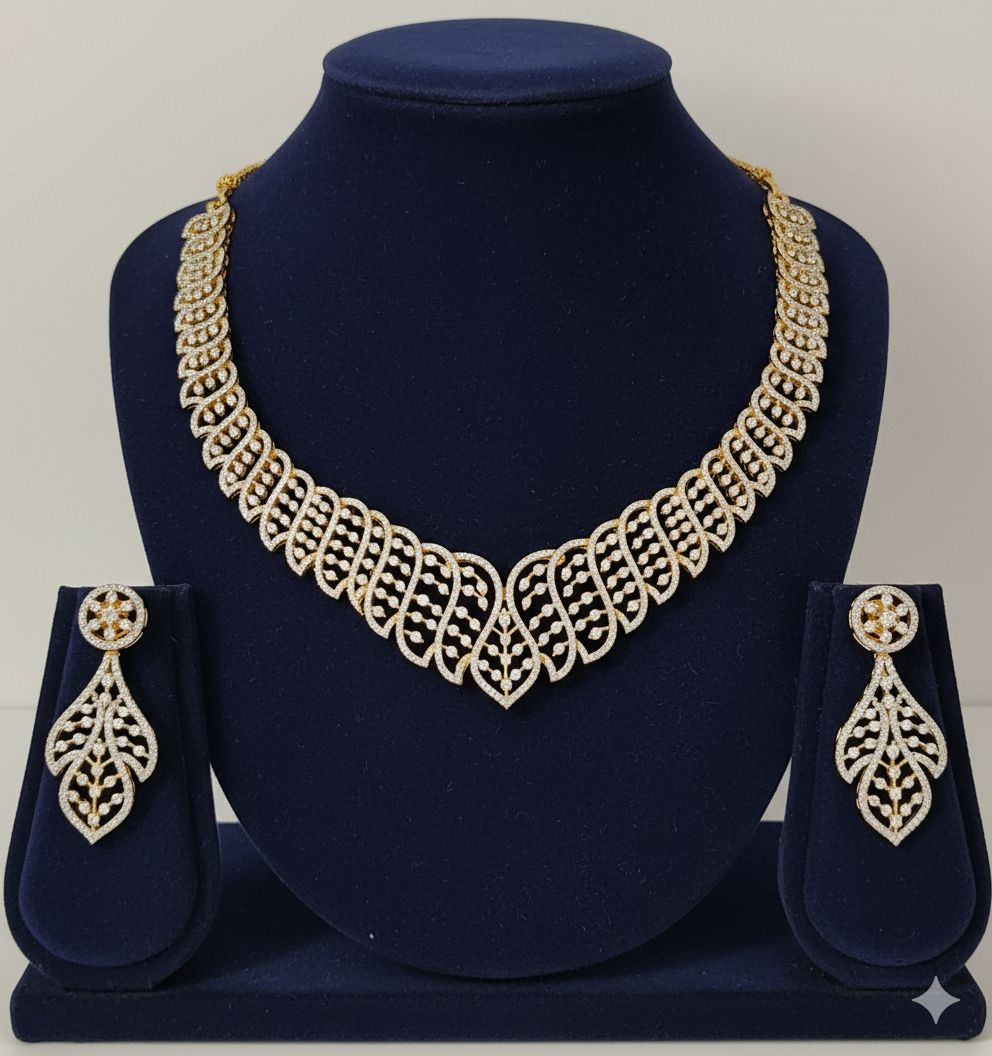 Petals AD Gold Tone Necklace