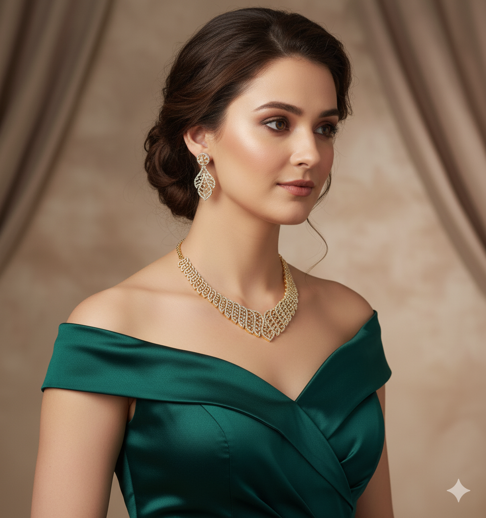 Petals AD Gold Tone Necklace