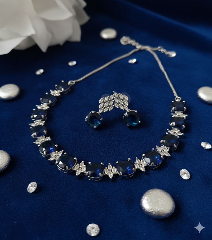 Isha Blue AD Necklace