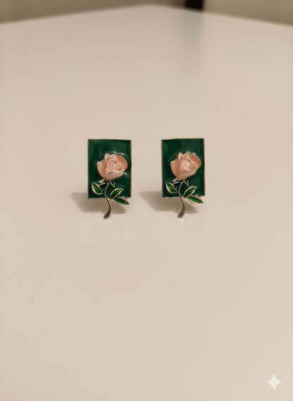 Floral Enamelled Earrings