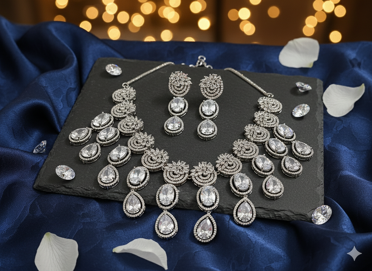 Luxe American Diamond Bridal Set