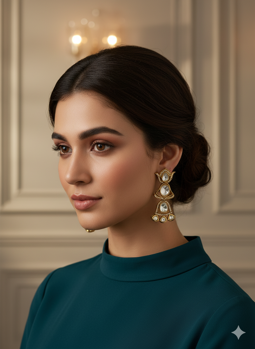 Nazakat Kundan Jhumkas