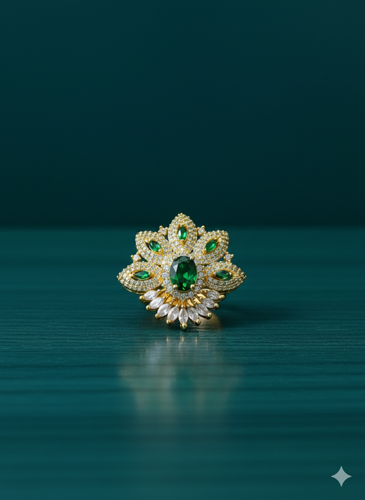 Tiara Emerald Ring