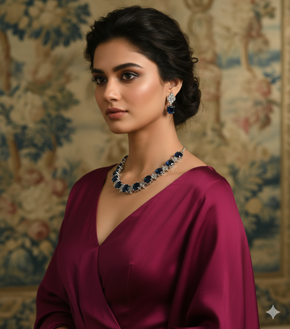 Isha Blue AD Necklace