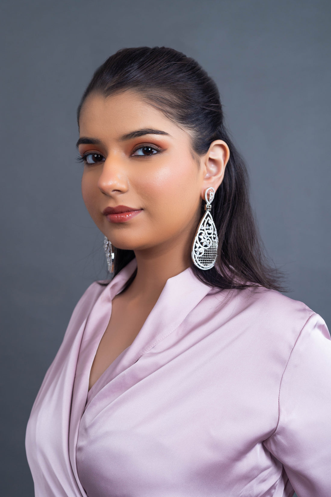 Crystal Lace Teardrop Earrings