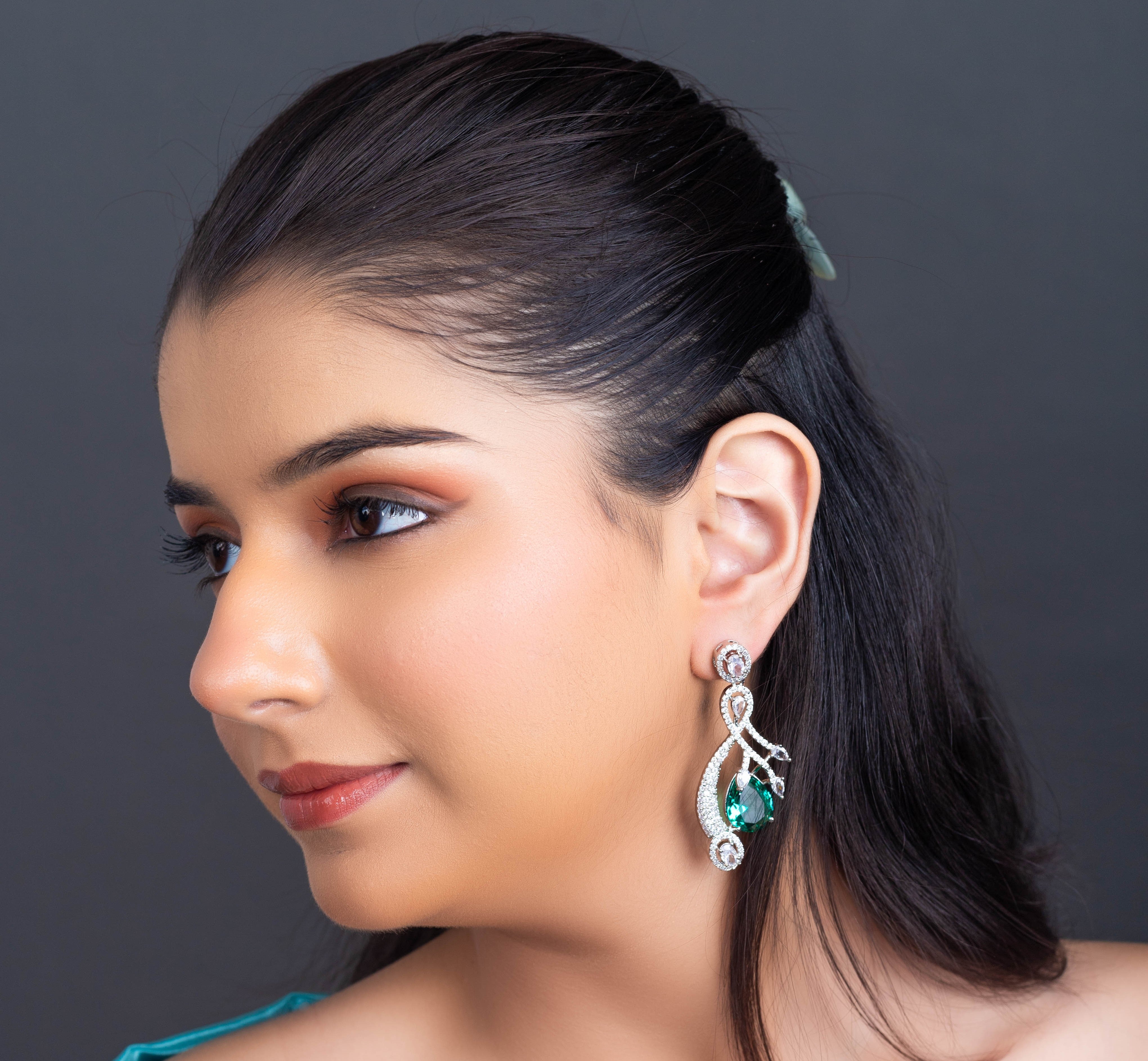 Elara Green Luxe Earrings