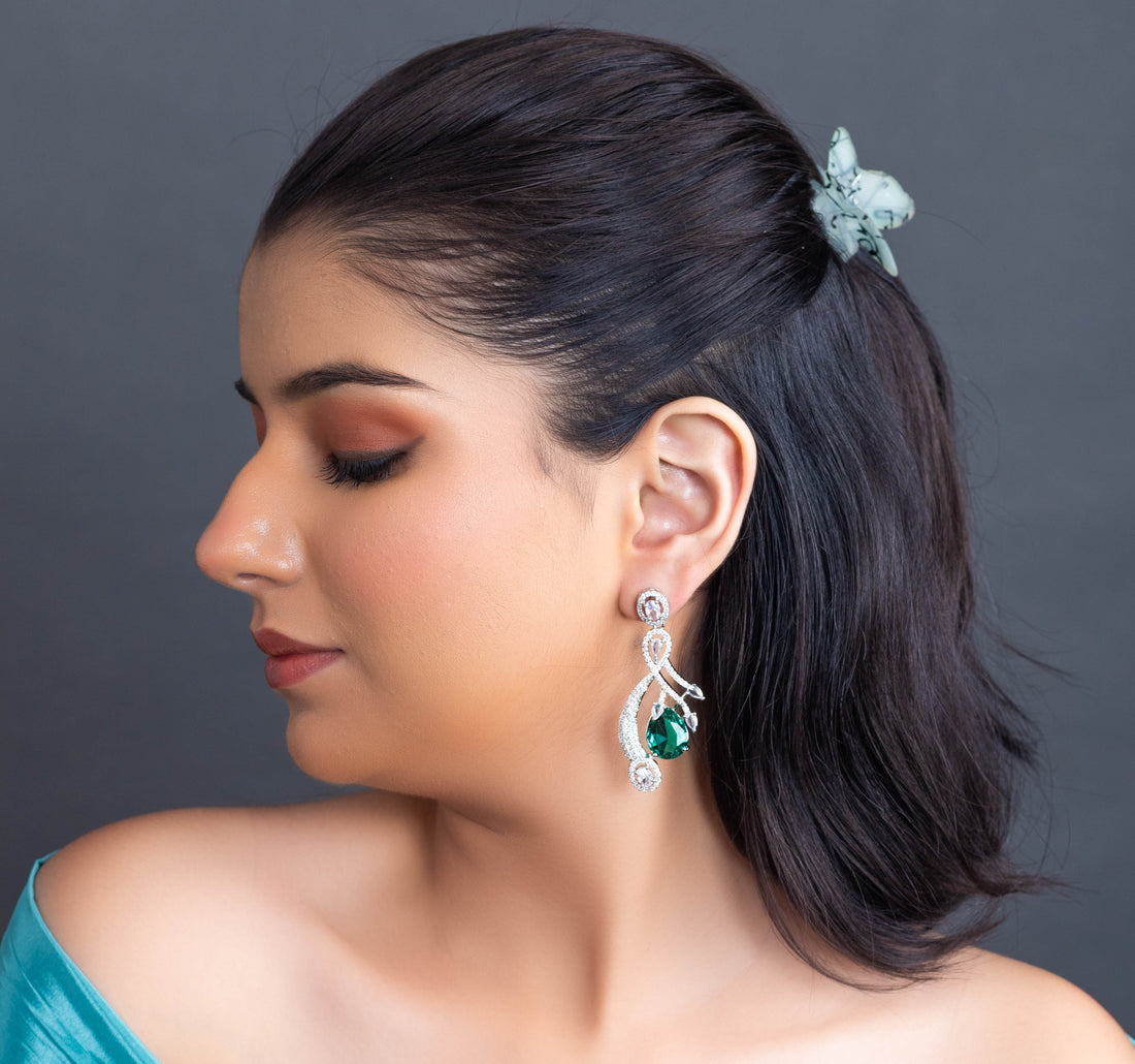 Elara Green Luxe Earrings