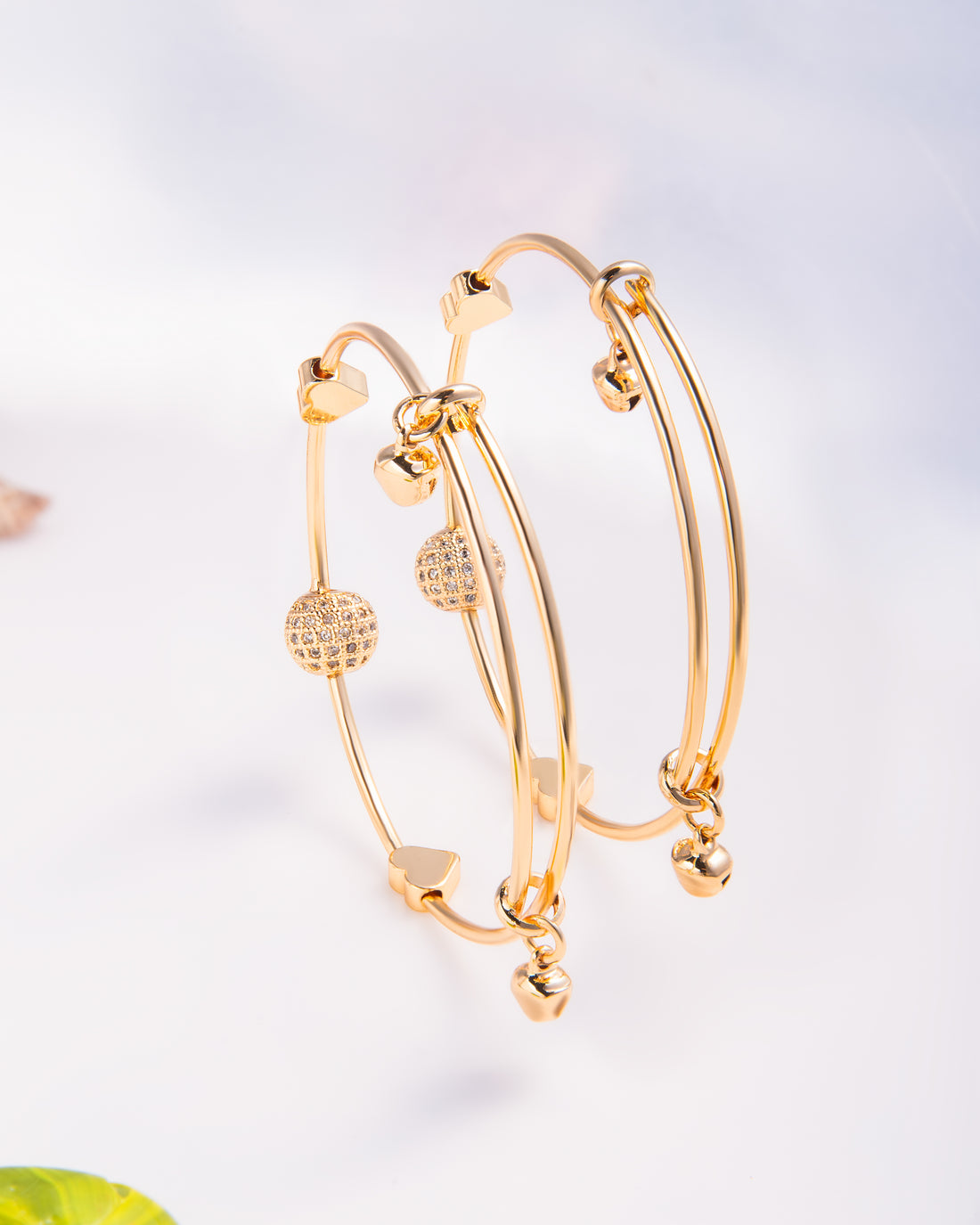 Raha Gold Adjustable Bangle Pair