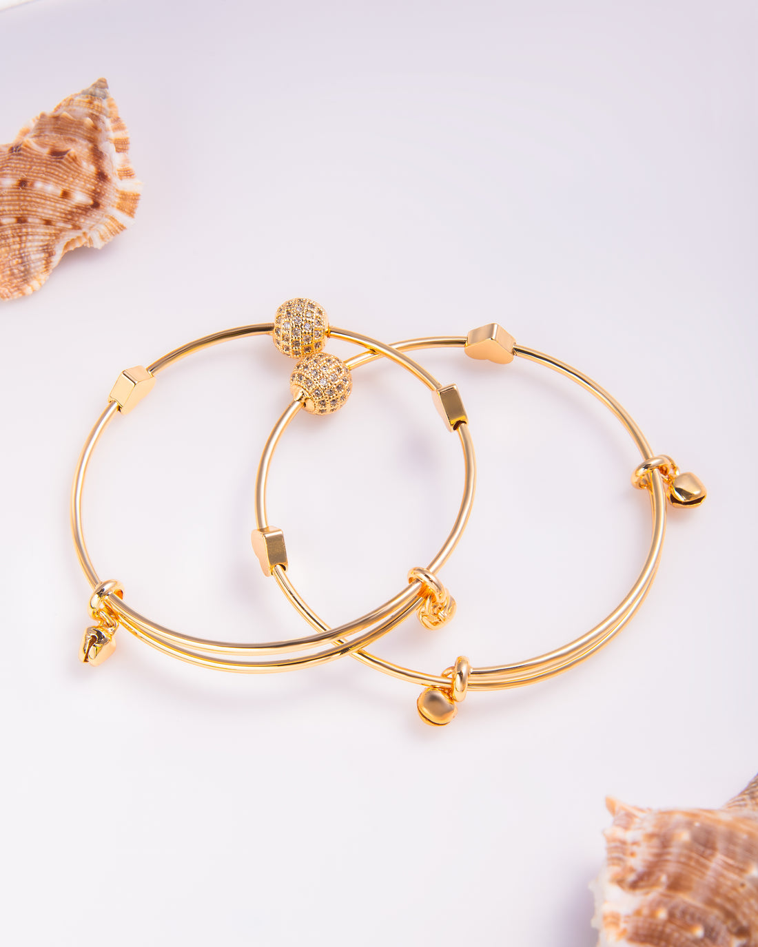 Raha Gold Adjustable Bangle Pair