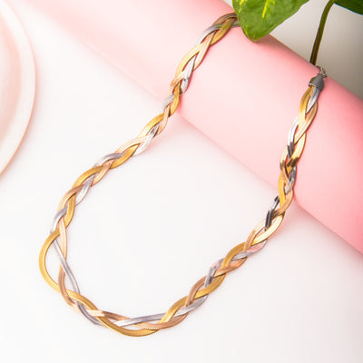 Three Tone Anti-tarnish Triple Layer Chain