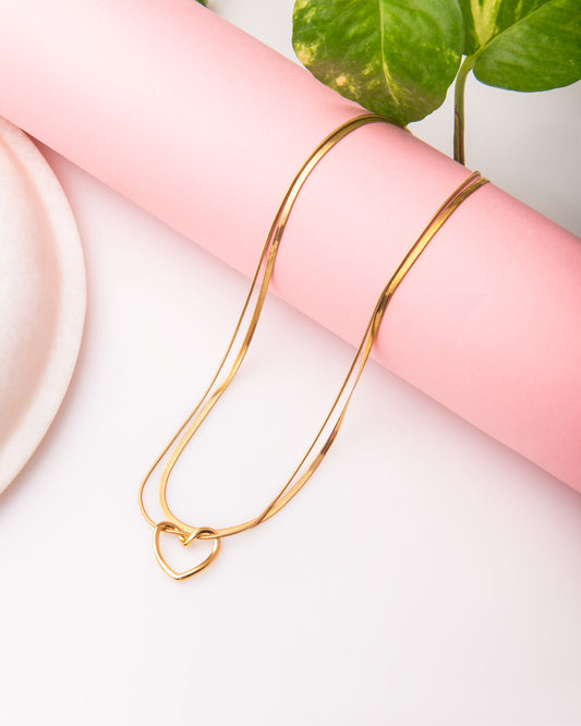 NOAH FLAT HEART ANTI-TARNISH CHAIN