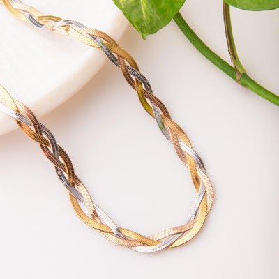 Three Tone Anti-tarnish Triple Layer Chain