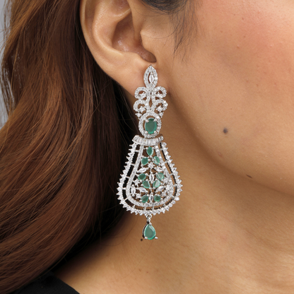 Majestic Grace Emerald Drop Earrings