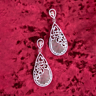 Crystal Lace Teardrop Earrings