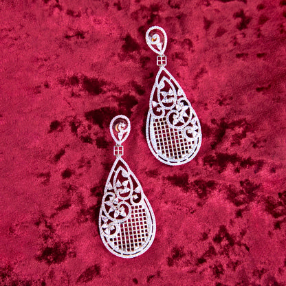 Crystal Lace Teardrop Earrings