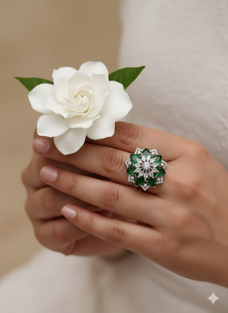 Emerald Bloom Ring