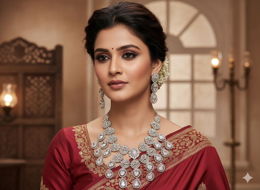 Luxe American Diamond Bridal Set