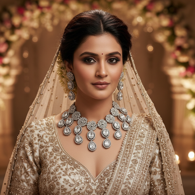 Luxe American Diamond Bridal Set