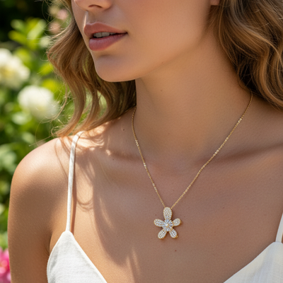 Flora anti-tarnish chain pendant