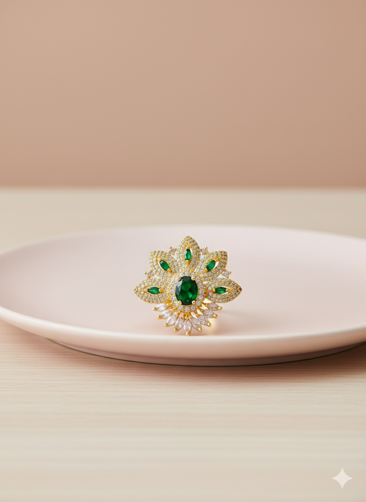 Tiara Emerald Ring