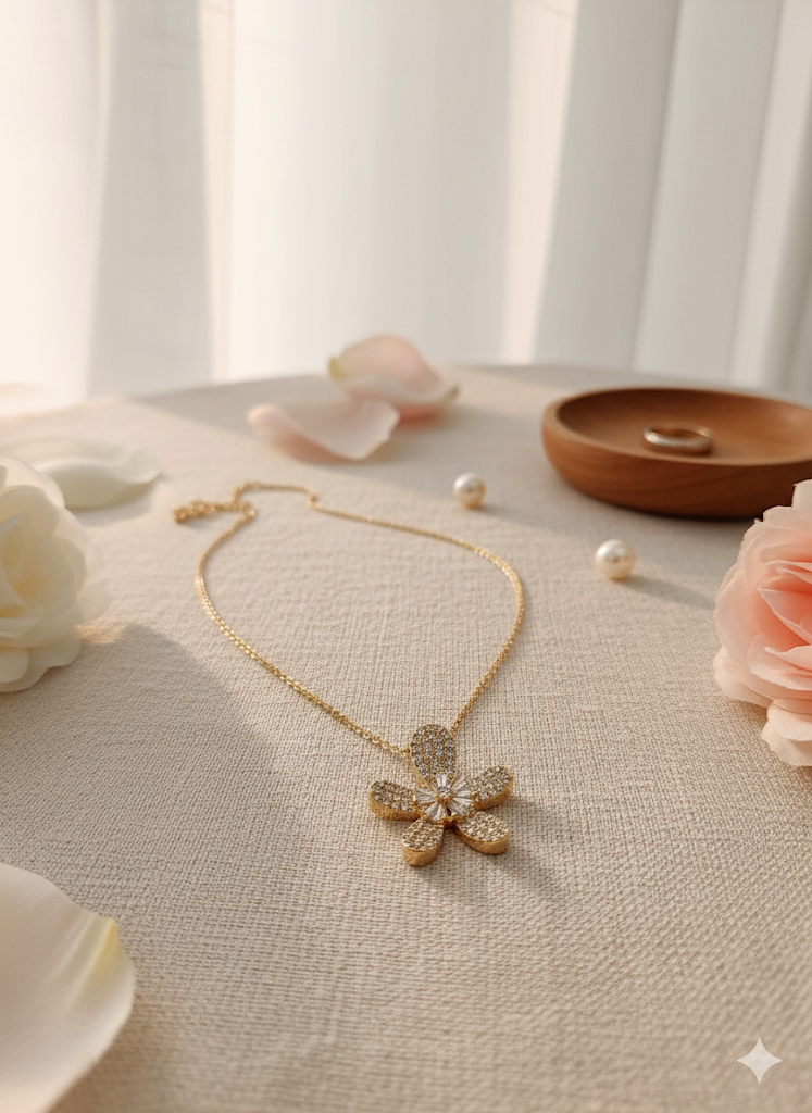 Flora anti-tarnish chain pendant