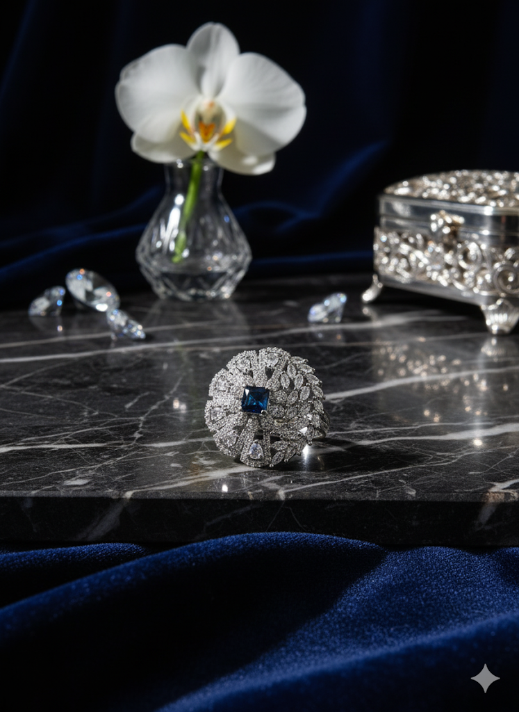 Sapphire Halo Ring
