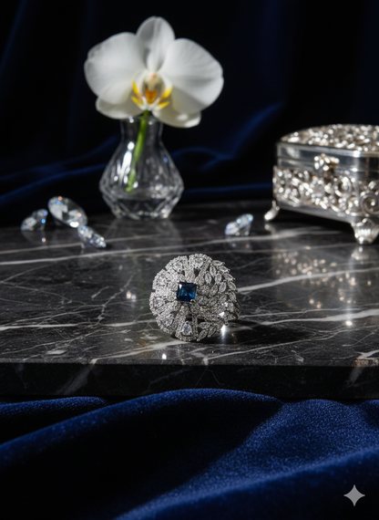 Sapphire Halo Ring
