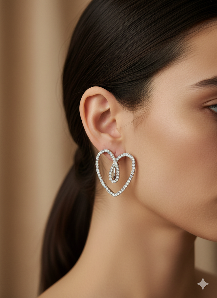 Silver Heart Earrings