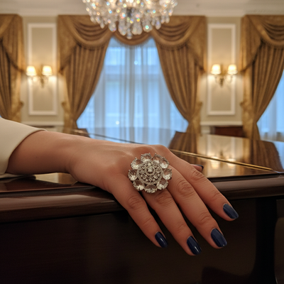 Crystal Frost Blossom Ring